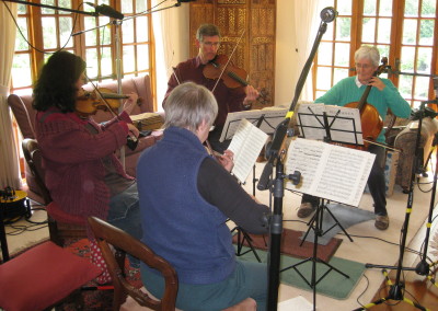 The Quartet making a recording